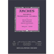 Arches Hot Press Natural White 300 gr A3 12 Sayfa Sulu Boya Defteri