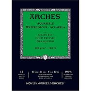 Arches Orta Doku 300 gr 23x31 cm 12 Yaprak Sulu Boya Defteri