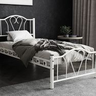 Argimo Orkide Tek Kişilik Ferforje 100x200 cm Tarz Beyaz Metal Karyola