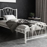 Argimo Orkide Tek Kişilik Ferforje 120x200 cm Tarz Beyaz Metal Karyola
