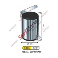 Arı Metal 12 lt Paslanmaz Pedallı Çöp Kovası