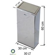 Arı Metal Dokunmatik Kapaklı 30 lt Paslanmaz Çöp Kovası