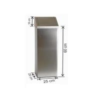 Arı Metal Dokunmatik Kare Yaylı Kapaklı 24 lt Çöp Kovası