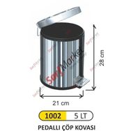 Arı Metal Gri 5 lt Paslanmaz Pedallı Çöp Kovası