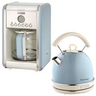 Ariete Vintage Mavi Filtre Kahve Makinesi ve Kettle Seti