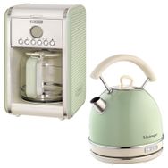 Ariete Vintage Yeşil Filtre Kahve Makinesi ve Kettle Seti