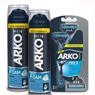 Arko Men 2x200 ml Cool Tıraş Köpüğü ve 3'lü T3 Tıraş Bıçağı