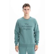 Arma K26124600001 Yazı Baskılı Regular Fit Bisiklet Yaka Yeşil-Y6 Erkek Sweatshirt