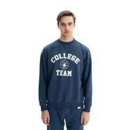 Arma K26124601201 Yazı Baskılı Regular Fit Şardonsuz 3 İplik Bisiklet Yaka İndigo-İ1 Erkek Sweatshirt