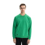Arma K26124601801 Regular Fit Şardonsuz 3 İplik Kanguru Cepli Bisiklet Yaka Yeşil-Y1 Erkek Sweatshirt