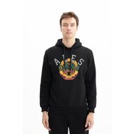 Arma K26254625801 Baskılı 3 İplik Regular Fit Cepsiz Kapüşonlu Siyah-S1 Erkek Sweatshirt