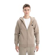 Arma K26324649801 Regular Fit 3 İplik Şardonlu Tam Fermuar Kapüşonlu Cepli Gri-Bej G8 Erkek Sweatshirt