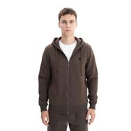 Arma K26324649801 Regular Fit 3 İplik Şardonlu Tam Fermuar Kapüşonlu Cepli Kahverengi-K1 Erkek Sweatshirt
