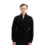 Arma K26544699301 Şık Tarz Basic Regular Fit Dik Yaka Selanik Yarım Fermuarlı Siyah-S1 Erkek Sweatshirt