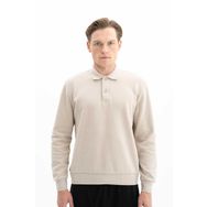 Arma K26564699901 Regular Fit Kazak Selanik Kumaş Polo Yaka Düğmeli Bej-B2 Erkek Sweatshirt