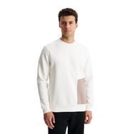 Arma K28124602101 Regular Fit 3 İplik Şardonlu Yandan Tek Fermuar Cepli Bisiklet Yaka Ekru-E1 Erkek Sweatshirt