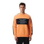 Arma K28124602601 Regular Fit Yazılı Şardonlu 3 İplik Bisiklet Yaka Turuncu-T1 Erkek Sweatshirt