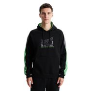 Arma K28254627701 Regular Fit Baskılı Reglan Kollu Kanguru Cepli Kapüşonlu Siyah-S1 Erkek Sweatshirt