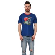 Arma Y22344402701 Saks Mavisi-SM1 Bisiklet Yaka Erkek T-shirt
