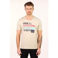 Arma Y22374868101 Bej-B1 Büyük Beden Bisiklet Yaka Erkek T-shirt