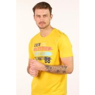 Arma Y22374868101 Sarı-S1 Büyük Beden Bisiklet Yaka Erkek T-shirt
