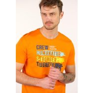 Arma Y22374868101 Turuncu-T1 Büyük Beden Bisiklet Yaka Erkek T-shirt