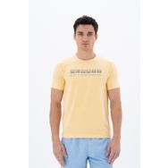 Arma Y25344451801 Sarı-S1 Slim Fit Bisiklet Yaka Erkek T-shirt