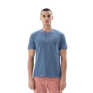 Arma Y25344490001 İndigo-İ1 Regular Fit Parça Boyama Bisiklet Yaka Erkek T-shirt