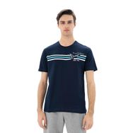 Arma Y25344869901 Lacivert-L1 Büyük Beden Bisiklet Yaka Erkek T-shirt