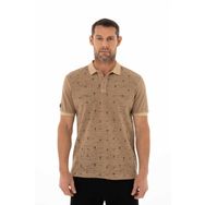Arma Y25374376101 Kahverengi-K3 Regular Fit Parça Boyama Polo Yaka Erkek T-shirt