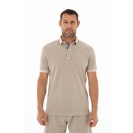 Arma Y25374376301 Gri-Bej G8 Regular Fit Parça Boyama Polo Yaka Erkek T-shirt