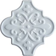Armada Çini 12x12 Ottoman Çiçekli Arabesk Beyaz Çini Seramik Karo