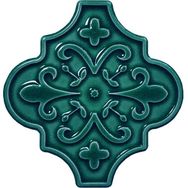 Armada Çini 12x12 Ottoman Çiçekli Arabesk Yeşil Çini Seramik Karo
