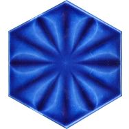 Armada Çini 15x17 cm Çiçekli Kobalt Desen Altıgen Çini Seramik Karo