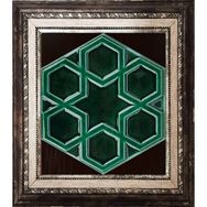 Armada Çini 15x17 cm Rölyefli Yıldız Yeşil Altıgen Çini Karo