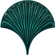 Armada Çini 17x17 cm Koyu Yeşil İstiridye Balık Pulu Desen Çini