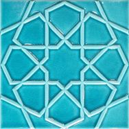 Armada Çini 20x20 cm Rölyefli Turkuaz Selçuklu Yıldızı Deseni Çini Karo