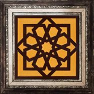 Armada Çini 20x20 cm SP 101-Kahve Kabartmalı Türk Yıldızı Kütahya İznik Çini Deseni Modelleri