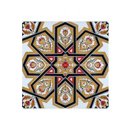 Armada Çini 20x20 cm SP 72 Sarı Türk-Türkmen Yıldızı Desenli Kütahya İznik Çini Karo Seramik