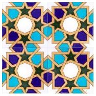 Armada Çini 20X20 cm SP 86 Tunus Kütahya Cami Çinisi Geometrik Desenli Seramik Çini Karo