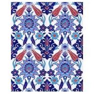 Armada Çini 20X25 cm AC 1004 Kütahya Cami Çinisi Osmanlı Desenli Seramik Çini Karo