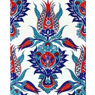 Armada Çini 20x25 cm AC 309 Kütahya Cami Çinisi Osmanlı Lale Desenli Seramik Çini Karo