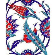 Armada Çini 20X25 cm AC 313 Kütahya Cami Çinisi Hançer Desenli Seramik Çini Karo