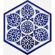 Armada Çini 21X23 cm Al 2 Selçuklu Desenli Seramik Altıgen Çini Karo
