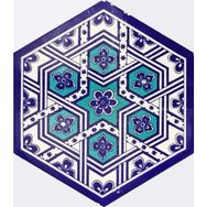Armada Çini 21X23 cm Al 8 Selçuklu Desenli Seramik Altıgen Çini Karo