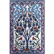 Armada Çini 40x60 Cm ED 514 Kobalt Hayat ağaç Eldekoru Çini Pano