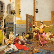 Armada Çini 80x120 Osmanlı Türk Hamamı Sazende Digital Baskı Pano
