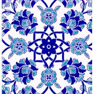 Armada Çini Ac 10 20x20 cm Selçuk Mavi Çiçek Desenli Kütahya Çini