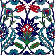 Armada Çini Ac 19 20x20 cm Laleli Desen Osmanlı Çini Seramik Karo