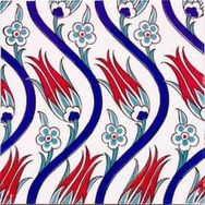 Armada Çini Ac 20 20x20 cm Sarmaşık Lale Desenli Çini Seramik Karo